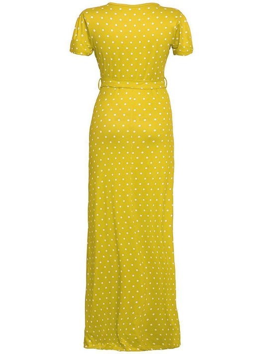 V-neck Polka Dot Print Dress