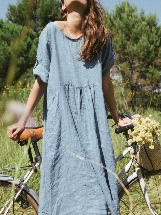 Women's Round Neck Seven Sleeve Dress