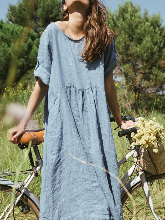 Women's Round Neck Seven Sleeve Dress