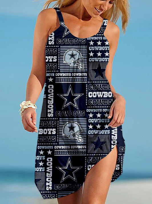 Cowboys Printed Vacation Casual Dress