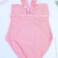 Ladies Striped One Piece Swimsuit