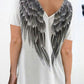 Angel Wings on Back V-neck T-shirt