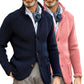 Men's Retro Navy Heavy Knitted Jacket
