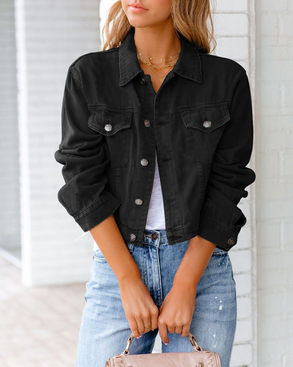 2022 Women Long Sleeve Casual Coat Denim Jacket
