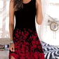 Printed round neck sleeveless dress