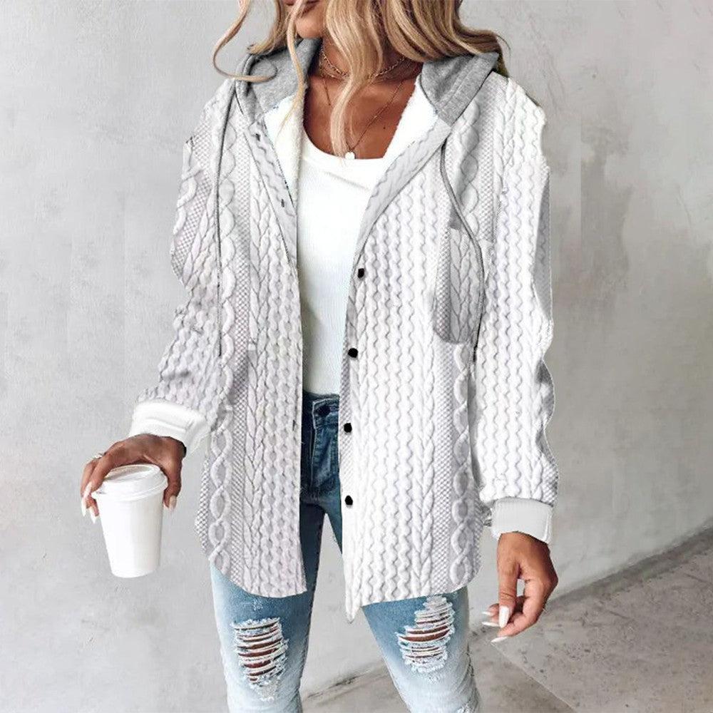 Basic White Plain Hoodie Outerwear