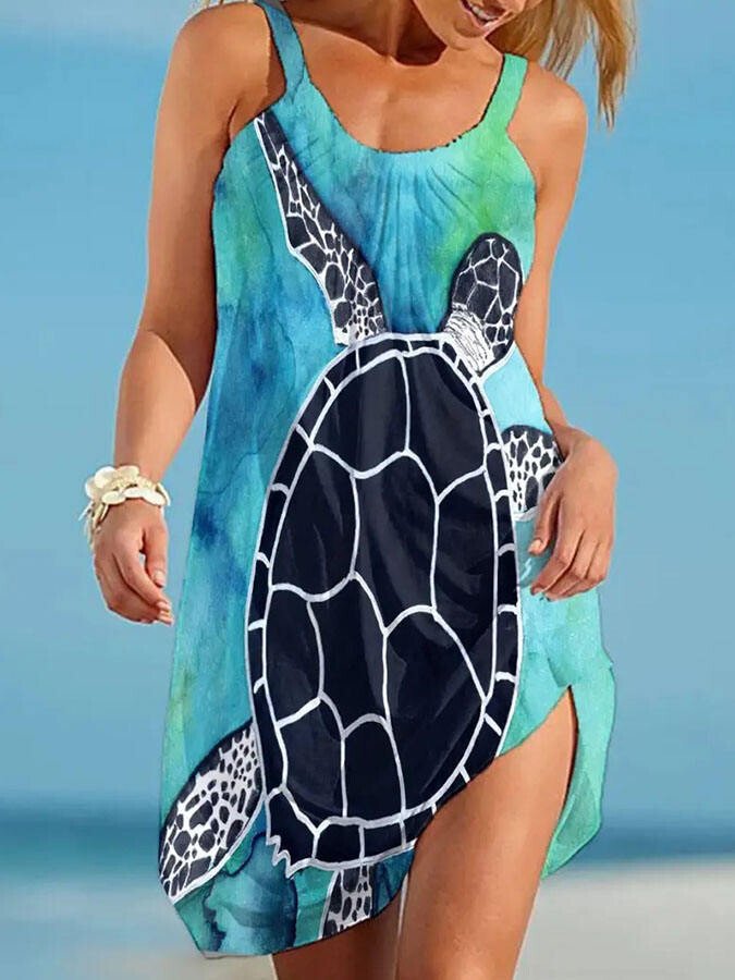 Turtle Print Beach Dress