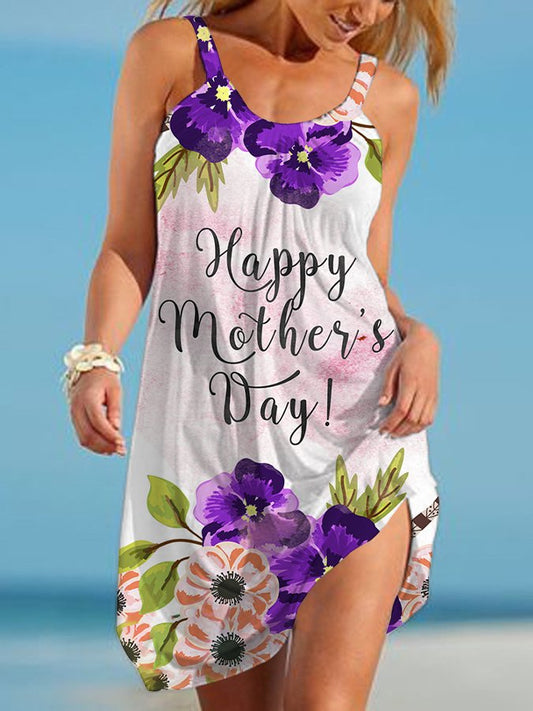 Mother's Day Printed Beach Dress