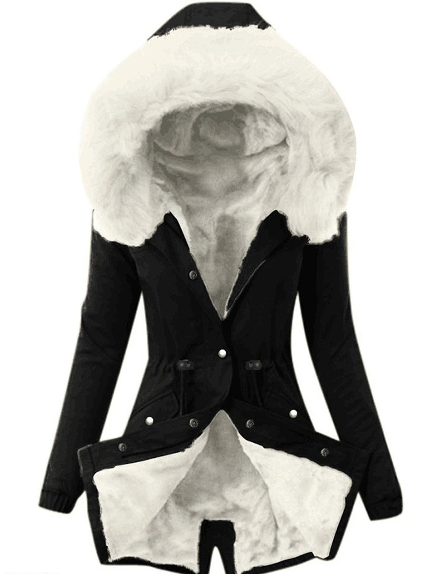 Plush Collar Cotton Coat