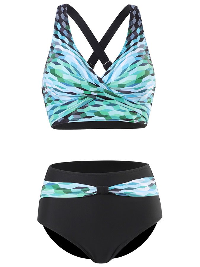 Geometric Print Bikini Set