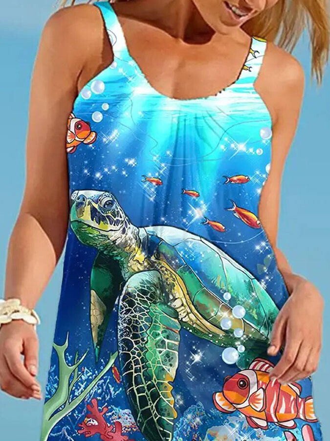 Turtle Print Beach Dress