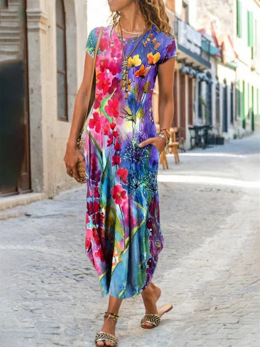 Tie-dye Print Long Dress