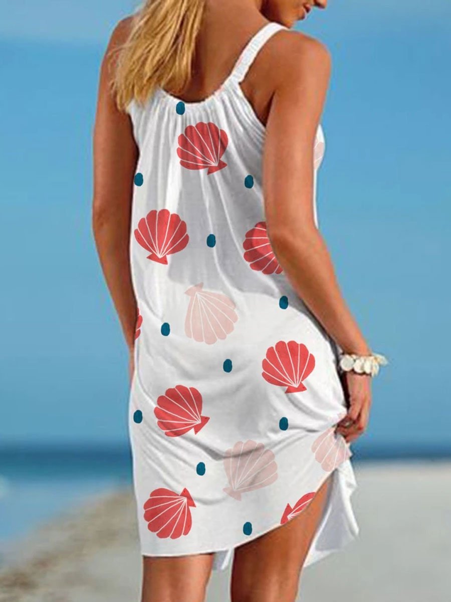 Shell Print Beach Dress