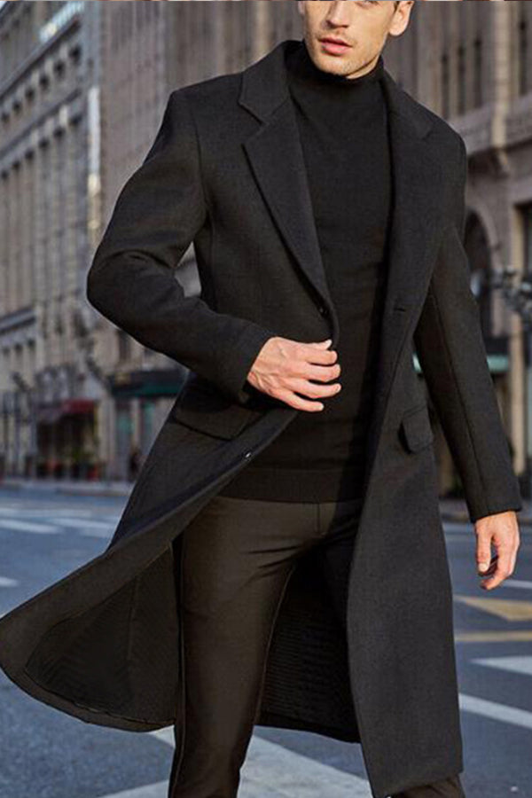 Men's Long Trench Coat Woolen Coat