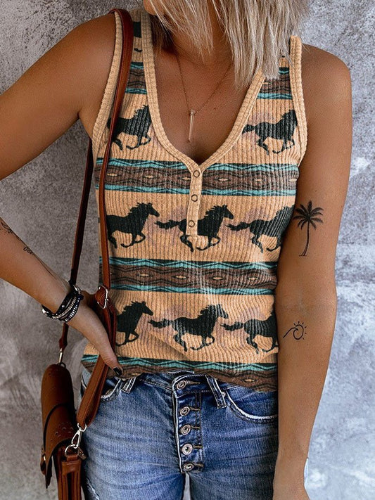 Vintage Western Print Vest