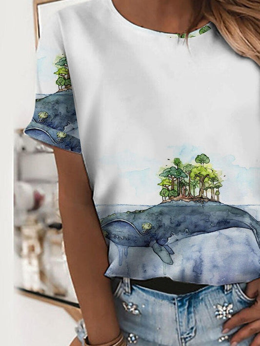 Whale Print T-Shirt