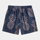 Pineapple Print Button Up Shirt & Shorts