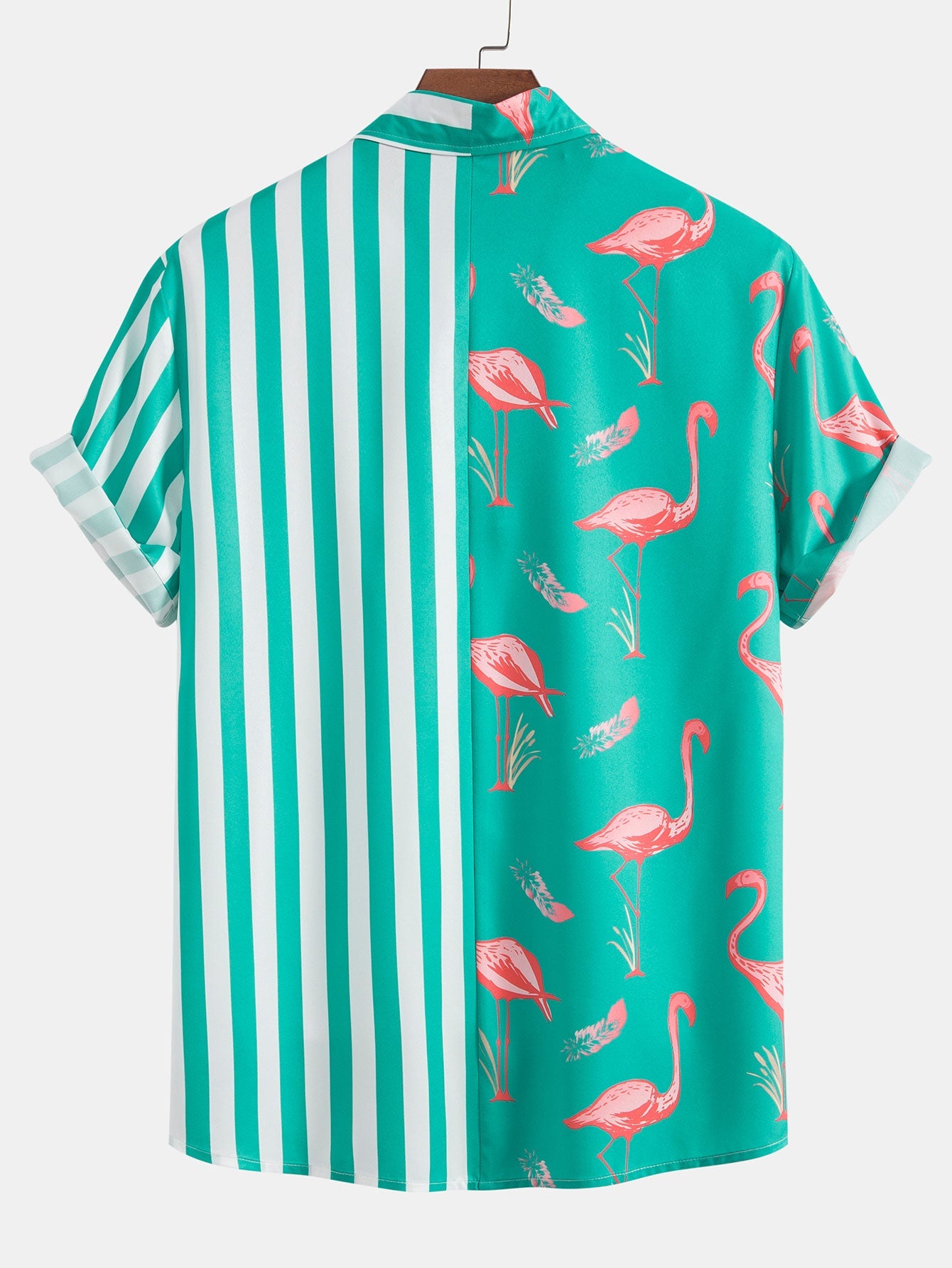 Flamingo Stripe Panel Shirt & Swim Shorts