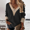 Special Trim Color Block Sweater