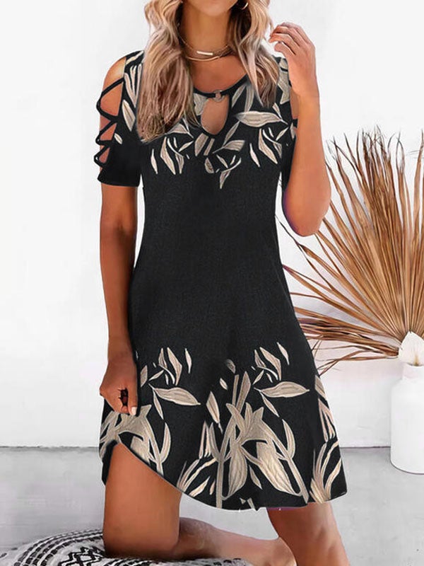 Women’s Cold Shoulder Sleeve Tunic Dress