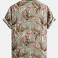 Viscose Tropical Print Button Up Shirt & Textured Cotton 5" Shorts