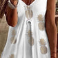 Women's V-neck Loose Pineapple Floral Slip Dress
