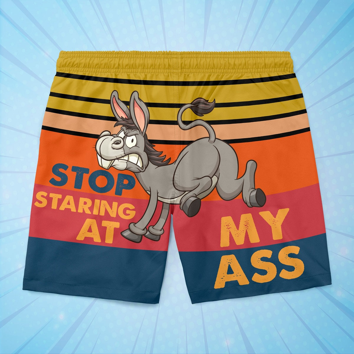 Stop Staring At My Ass - Custom Beach Shorts - Swim Trunks