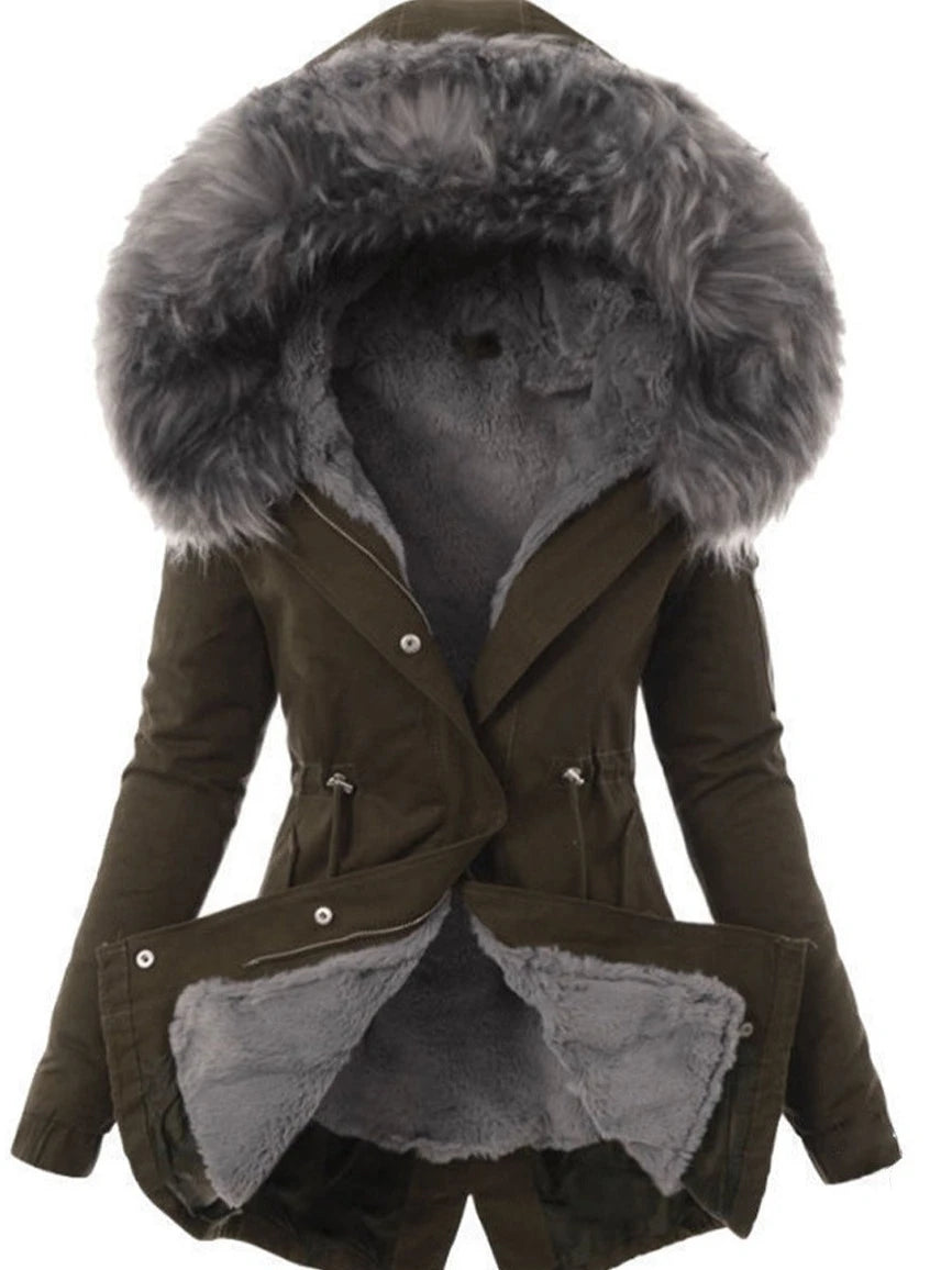 Plush Collar Cotton Coat