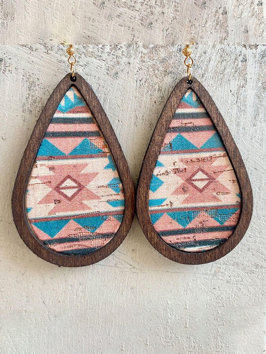 Vintage Western Print Earrings