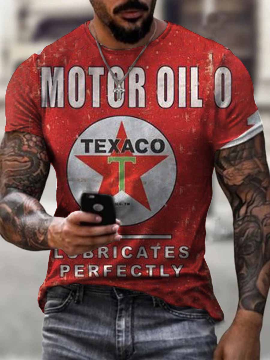 Mens Lubricant Motorcycle Print T-shirt