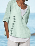 Women's Daisy Chain Print Casual Tee Shirt