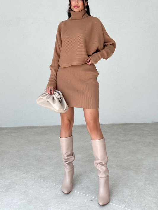 Turtleneck Skirt Set