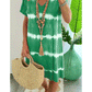 V-neck Tie-dye Short Sleeve Dress