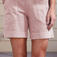 Casual Pure Slant Pocket Cotton And Linen Shorts