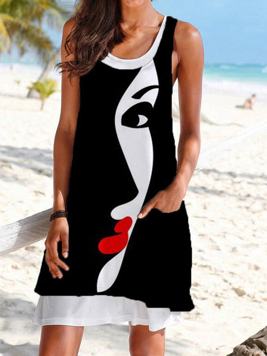 Portrait Print Dress