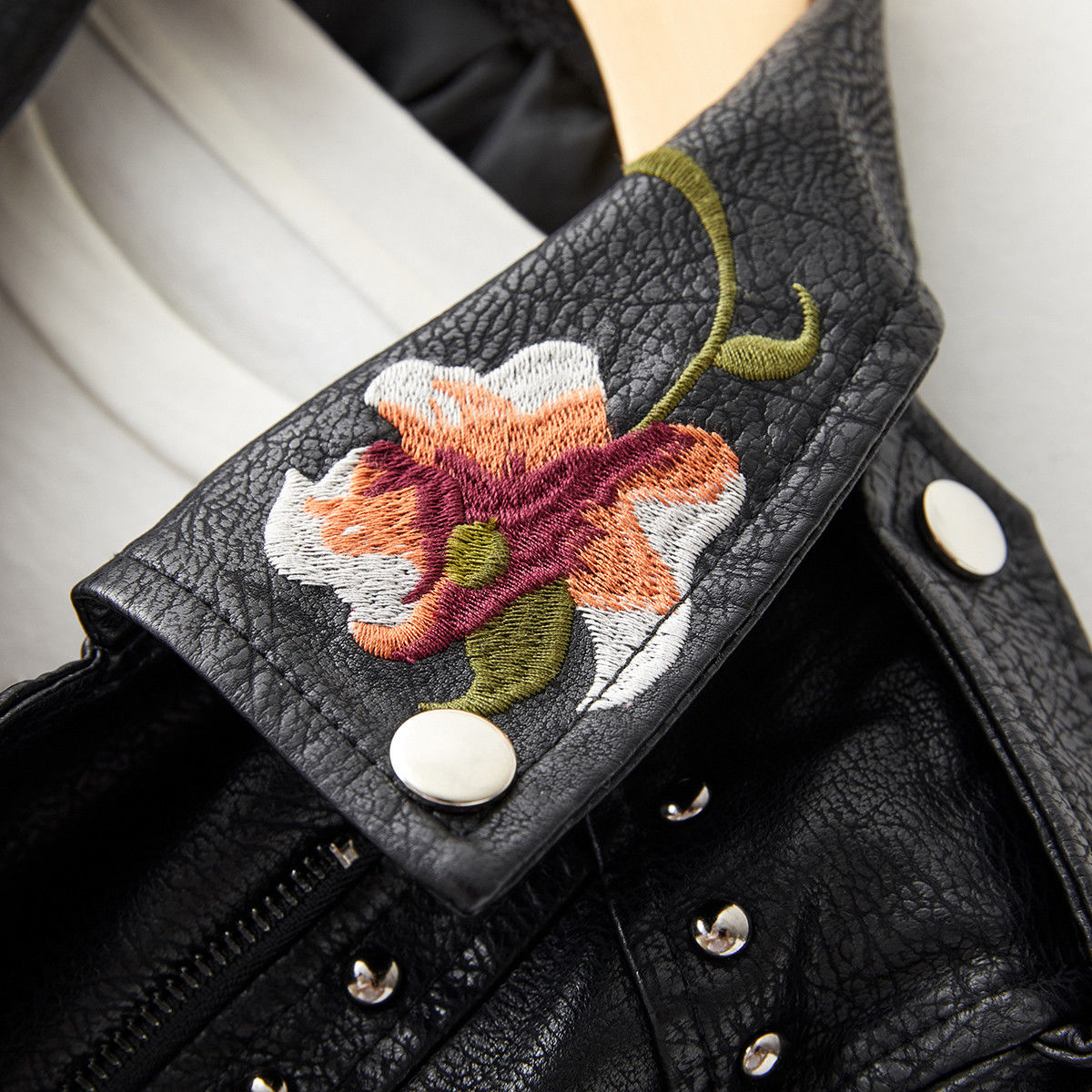 Floral Leather Jacket