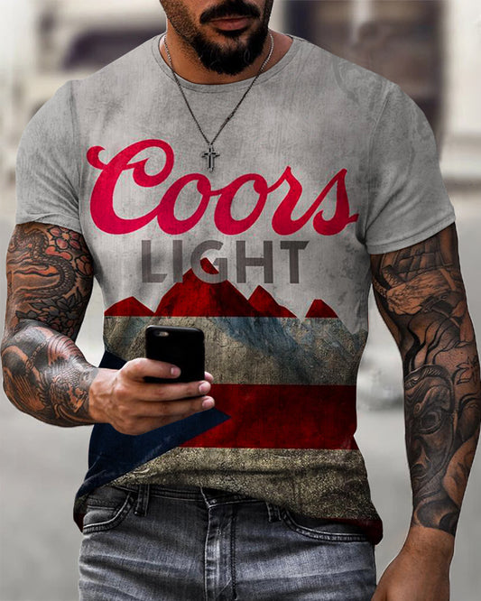 Men's Vintage Casual Printed Short Sleeve T-Shirt