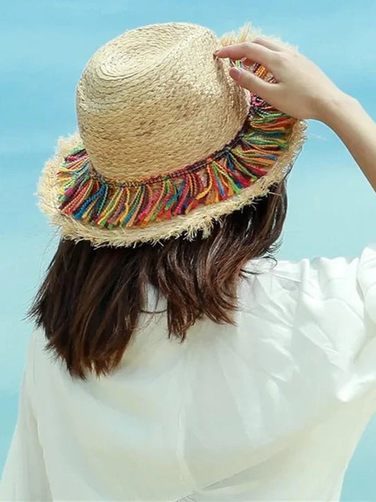 Hand-Woven Bohemian Straw Parent-Child Sun Hat