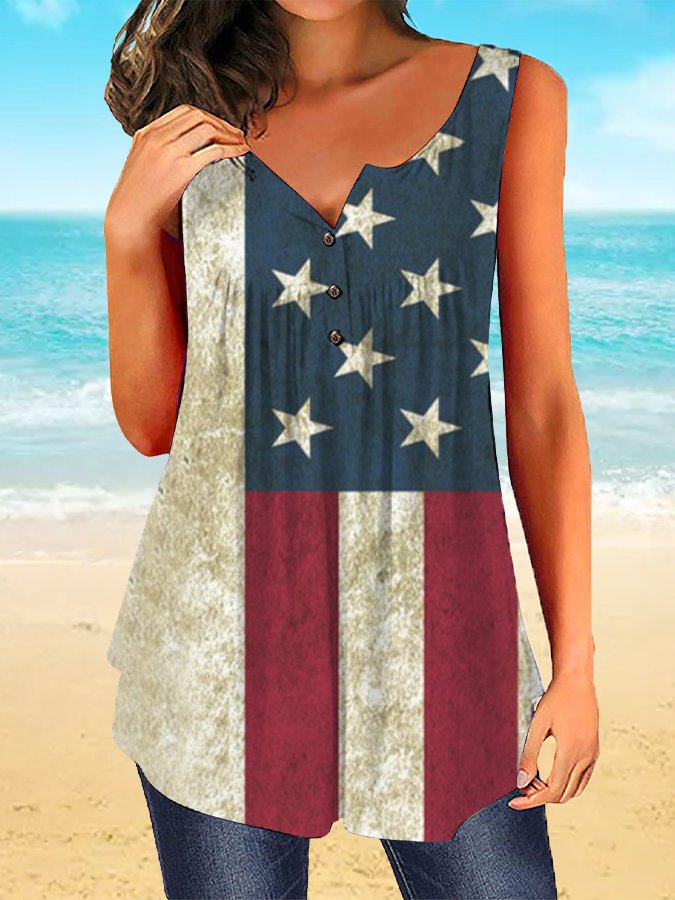 Women's Independence Day Printed Vest