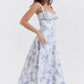 Comfortable Beauty-No underwire-Print Bustier Sundress