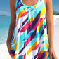 Geometric Print Bowknot Tankini Set