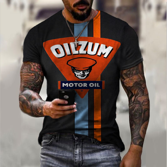 Retro print short-sleeved T-shirt