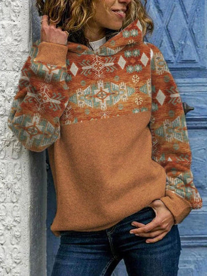 Ethnic Print Hoodie