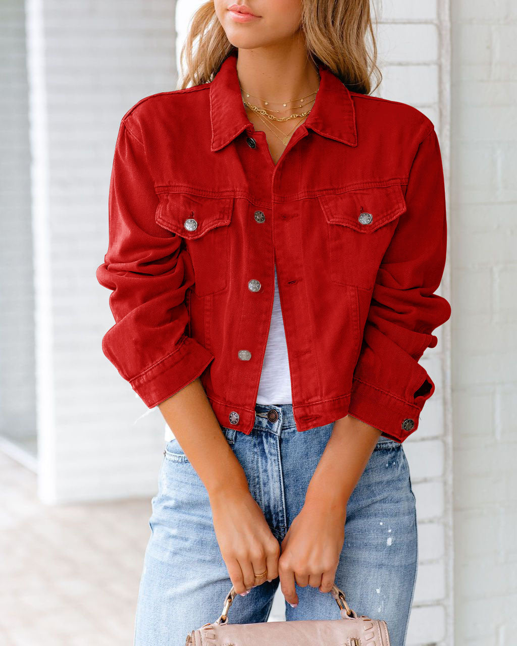 2022 Women Long Sleeve Casual Coat Denim Jacket