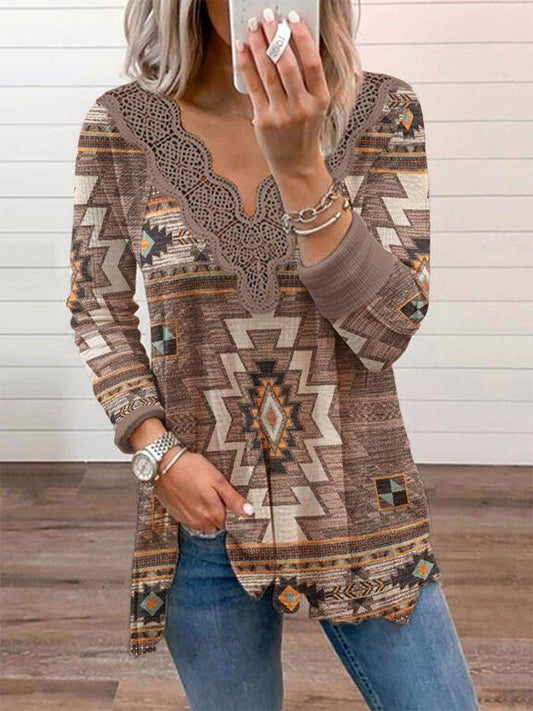 Casual Printed Long-Sleeved T-Shirt