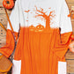 Halloween Pumpkin Face Pocket Mini Dress - Orange