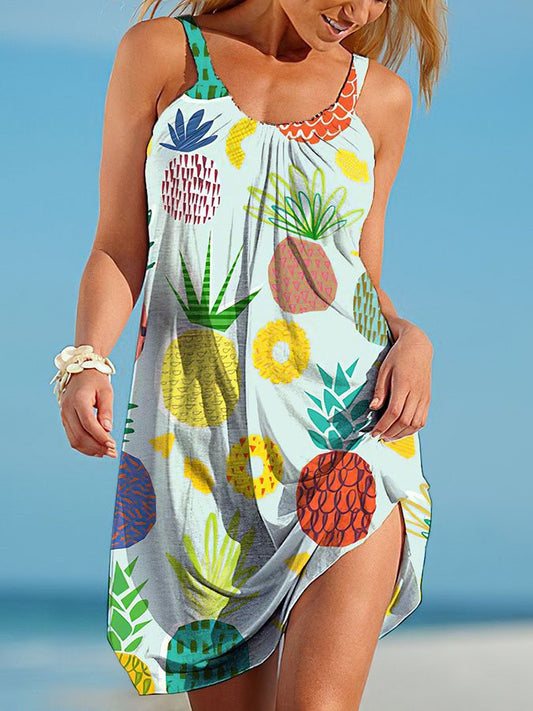 Fruit Print Slip Dress