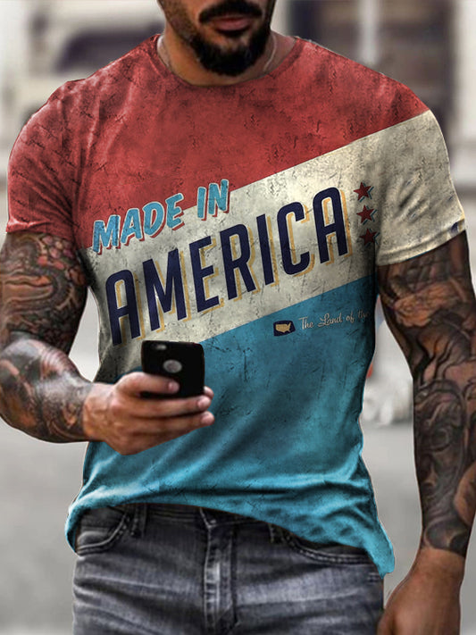 Mens retro Moto Tin Logo Printed T-shirt