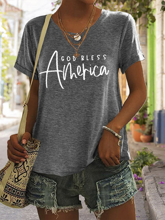 Women's God Bless America Casual Tee