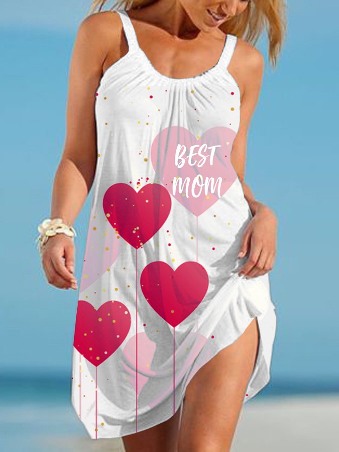 Mother's Day Printed Beach Dress